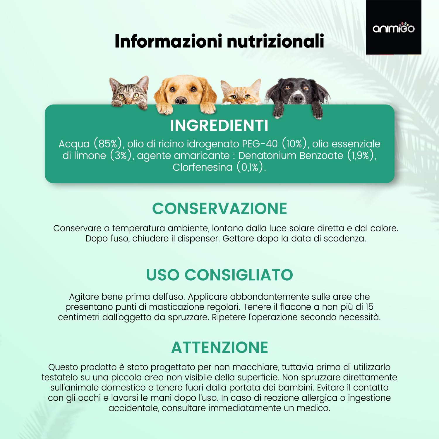 Spray Repellente per Gatti e Cani 250ml, Sapore Amaro, Dissuasore per Gatti e Cani, Spray Anti Graffi Gatto e Cane con Ingredienti Naturali, Disabituante Gatti, Spray Repellente Per Cani Senza Alcool