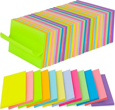 36 Pads Sticky Notes 3x5 Inch Bulk 12 Colors Memo Note Pads