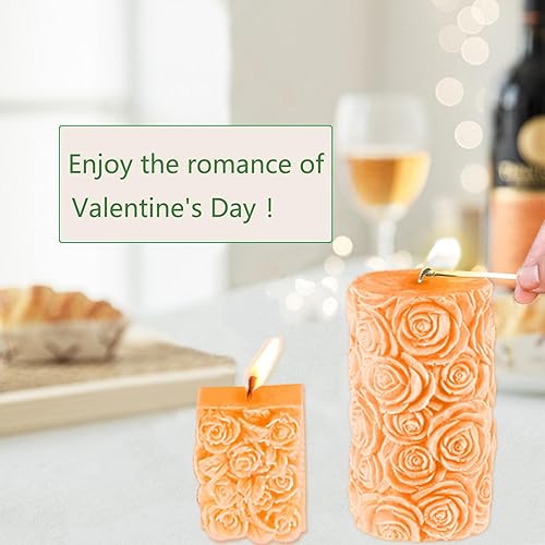 Miniatura 3 de Acxydm 3 moldes de silicona para el día de San Valentín, molde grande para velas de pilar y moldes de flores, moldes de silicona para velas de rosa,