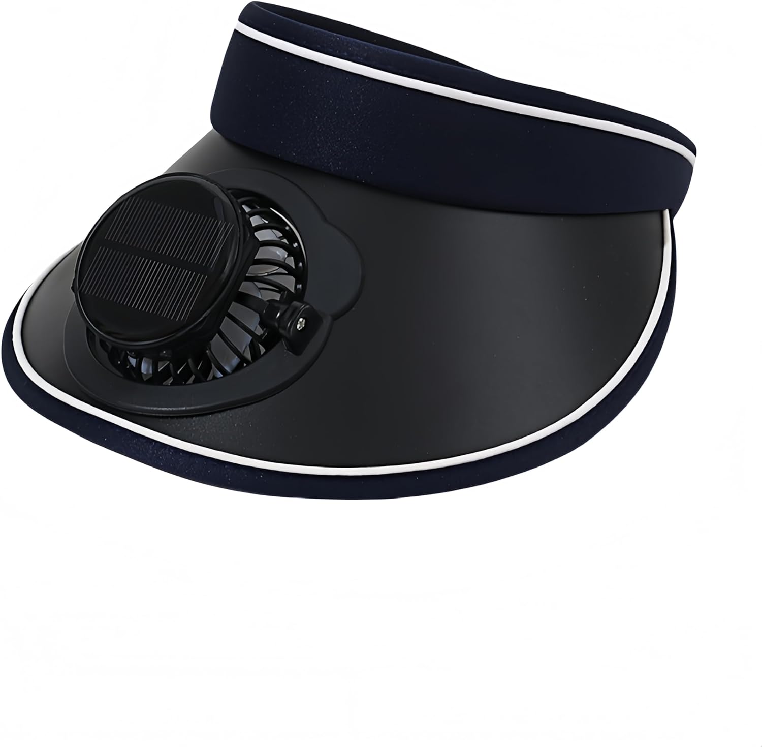 Solar Panel Powered Cooling Rotate Fan Visor Hats Ponytail Wide Brim