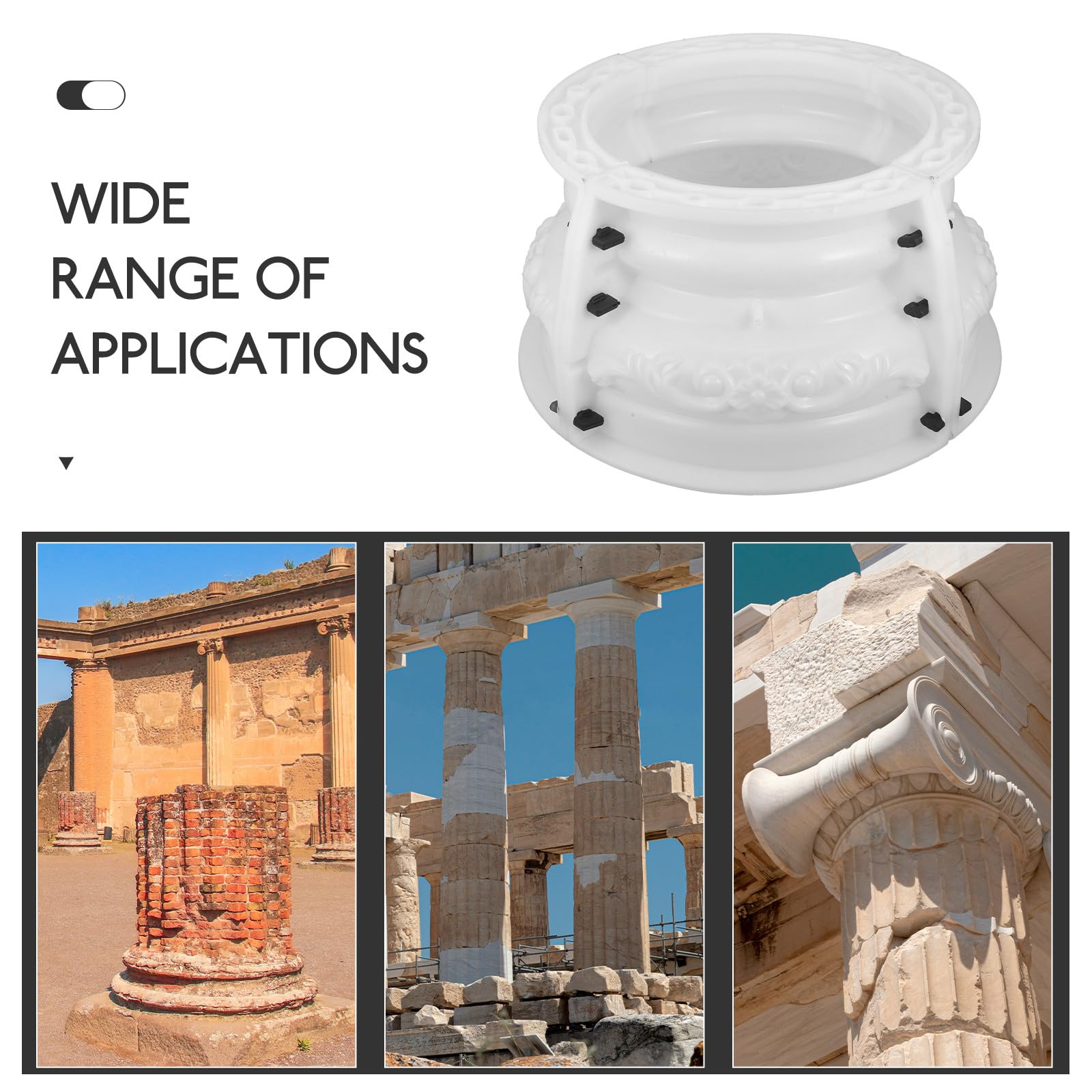 TIDTALEO Molde de Hormigón para Columna Romana de Plástico, Base Cuadrada Diseño Liso y Pie Decorativo, Molde de Bricolaje para Decoración Cemento, Uso en Manualidades y Construcción