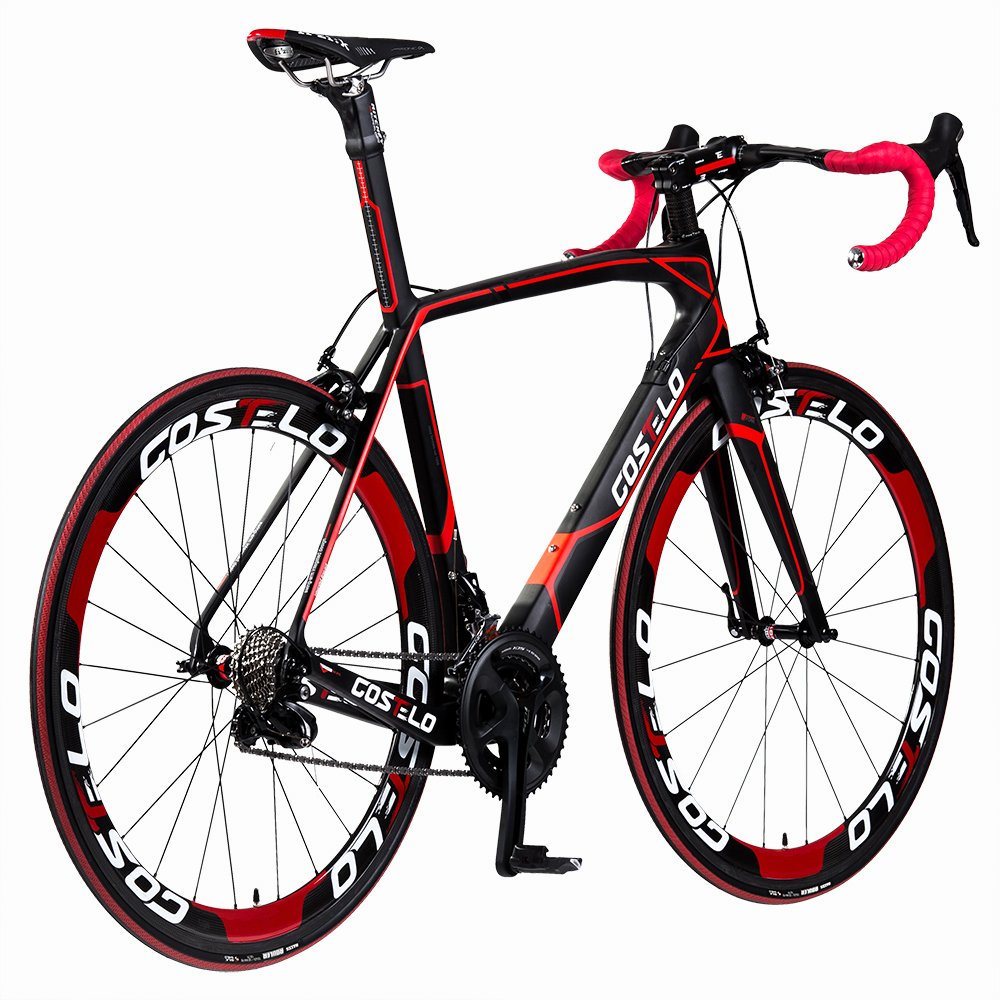 Costelo cento 1 SR strada bicicletta bicicletta completa in fibra di carbonio Carbon Frame, manubrio, stelo, carbonio ruote 50 mm 6 livello Groupset