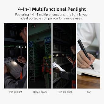 OLIGHT O'Pen 3 Pen Light, USB-C Rechargeable EDC Flashlight, Black
