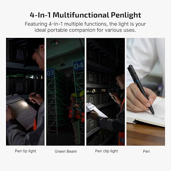 OLIGHT O'Pen 3 Pen Light, USB-C Rechargeable EDC Flashlight, Black