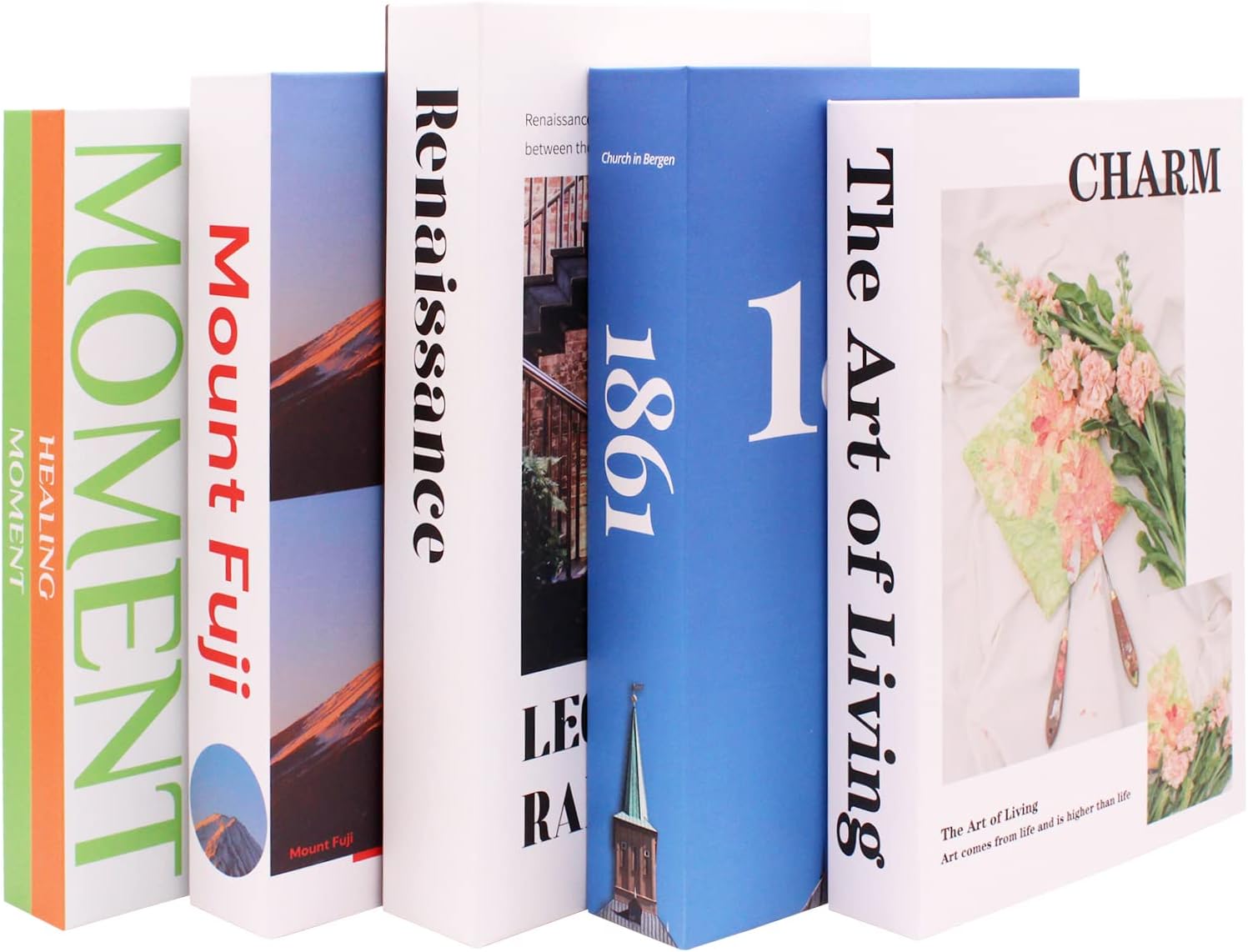 5 Pcs Decorative Fake Books Set for Decoration,Decorative Books for Home Decor,Designer Faux Book Decor for Farmhouse,Bookshelf,Living Room,Coffee Table(Blue 6)