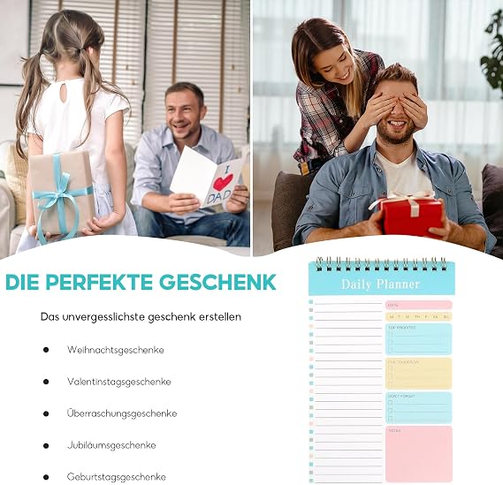 To Do List Pad, 5 Pack A5 Daily Planner Notepad | 150 Pages To Do List Notepad for Study Work Office