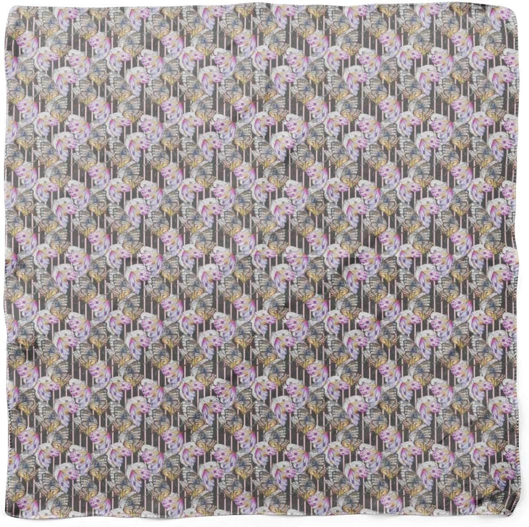 Bimba Printed Pure Silk Scarf Neck Wrap Summer Hair Bandanas For Women