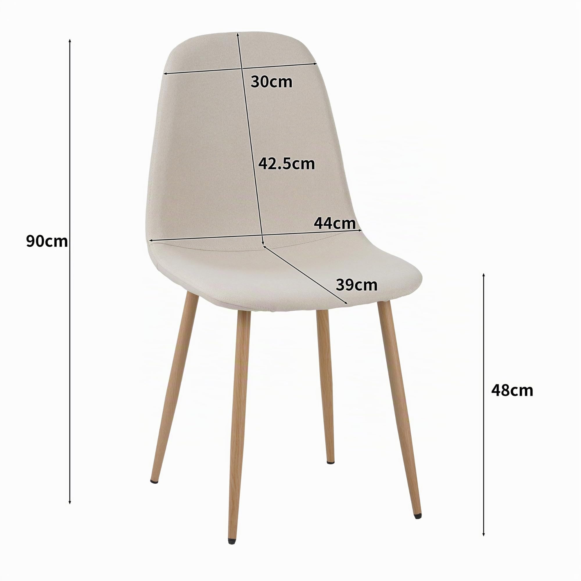 ALBATROS Set di 4 sedie da sala da pranzo, Fano, beige – moderna ed elegante, comoda sedia imbottita, elegante sedia da cucina, sala da pranzo o tavolo da pranzo in stile retrò