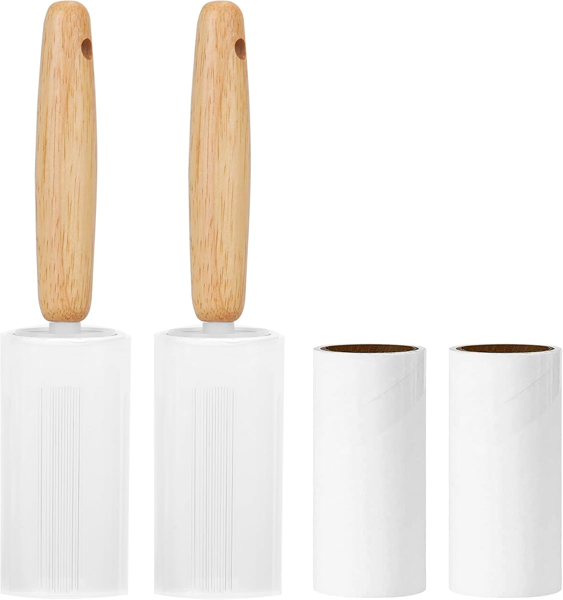 Adorila 2 Pack Lint Rollers for Pet Hair, 240 Sheets Pet Hair Remover for Clothes, Portable Lint Remover Brush with Wooden Handle