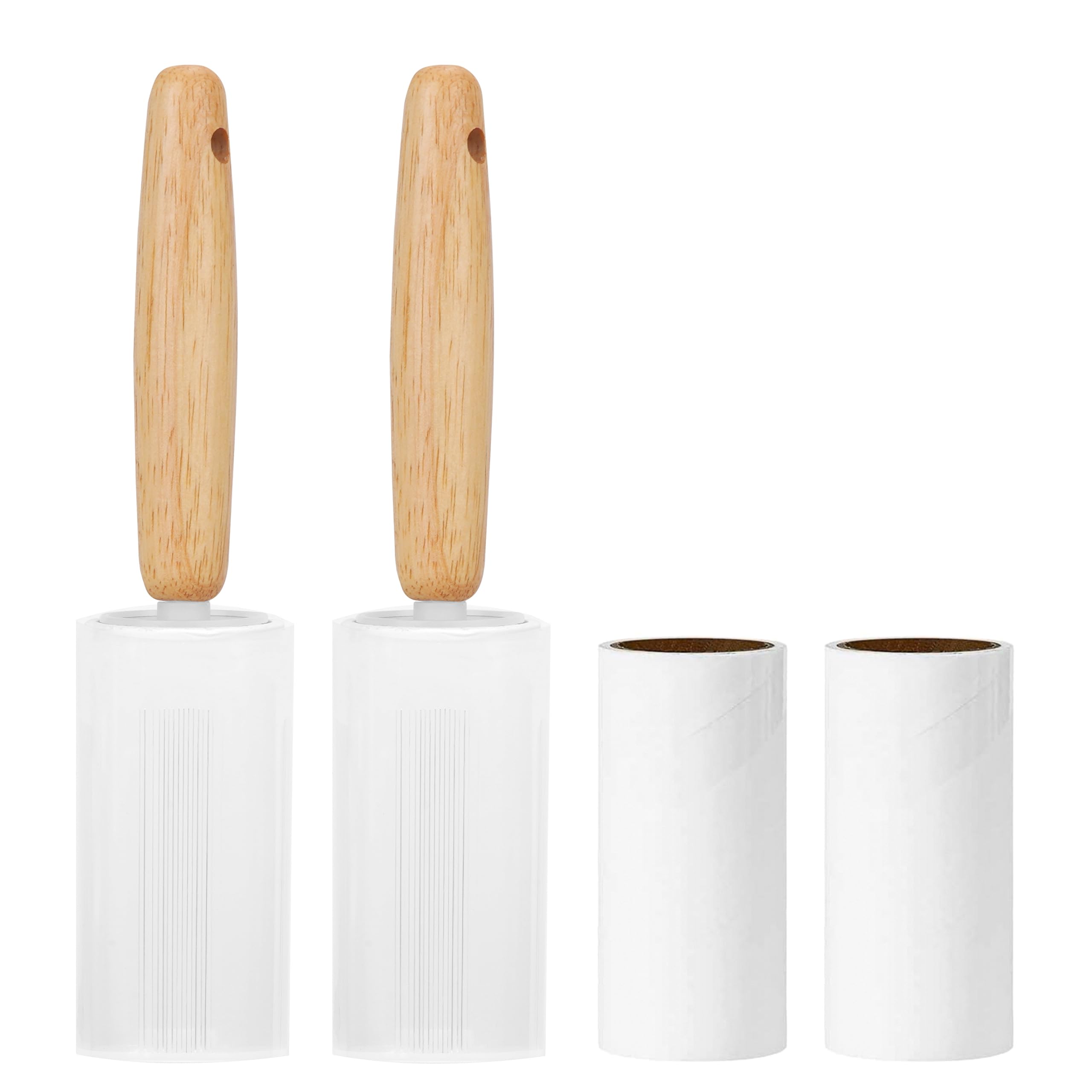 Adorila 2 Pack Lint Rollers for Pet Hair, 240 Sheets Pet Hair Remover for Clothes, Portable Lint Remover Brush with Wooden Handle
