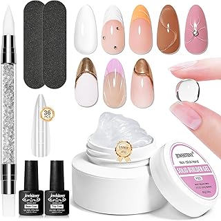 JEWHITENY 45g Large Capacity Clear Solid Builder Gel: Non-sticky 3D Sculpting Gel For Nail Extension, Nails Carving & 3D Molding Nail Art