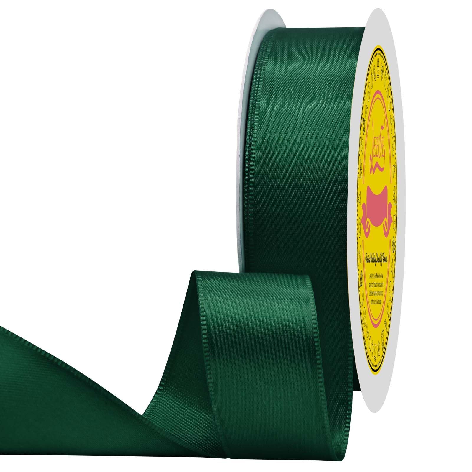 Spruce Green Satin Ribbon 1 inch X 50 Yards Polyester Ribbon for Gift Wrapping Very Suitable for Weddings Party Hair Bow Invitation Decorations and More
