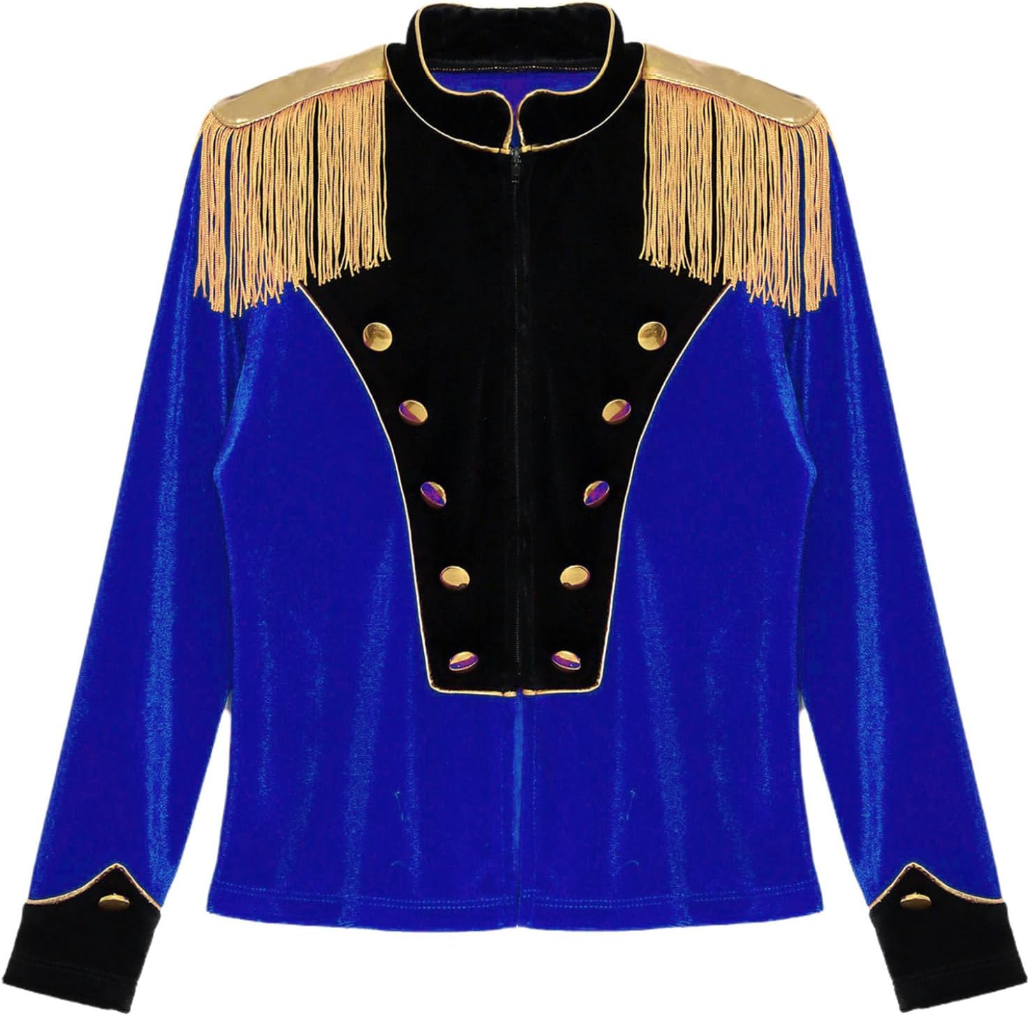 Boys Girls Marching Band Majorette Uniforms Tassels Long Sleeve Velvet Drum Major Jacket Circus Coat