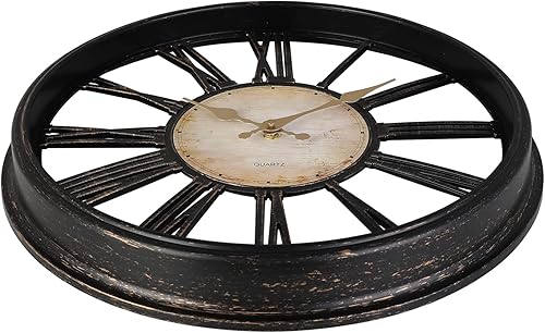 Miniatura 4 de Reloj de pared de estilo vintage de 16 pulgadas con números romanos, reloj moderno con pilas para el hogar, relojes clásicos silenciosos sin tictac