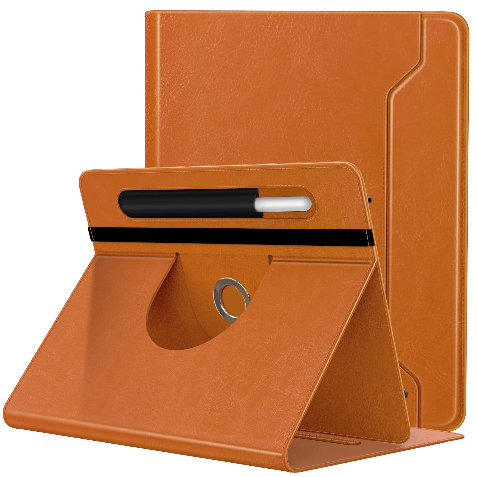 TiMOVO Universal Case for 9-11 Inch Tablet, 360 Degree Rotating Stand Protective Cover with Pen Pocket for 9 10 10.1 Inch Android Touchscreen Tablet, Light Brown