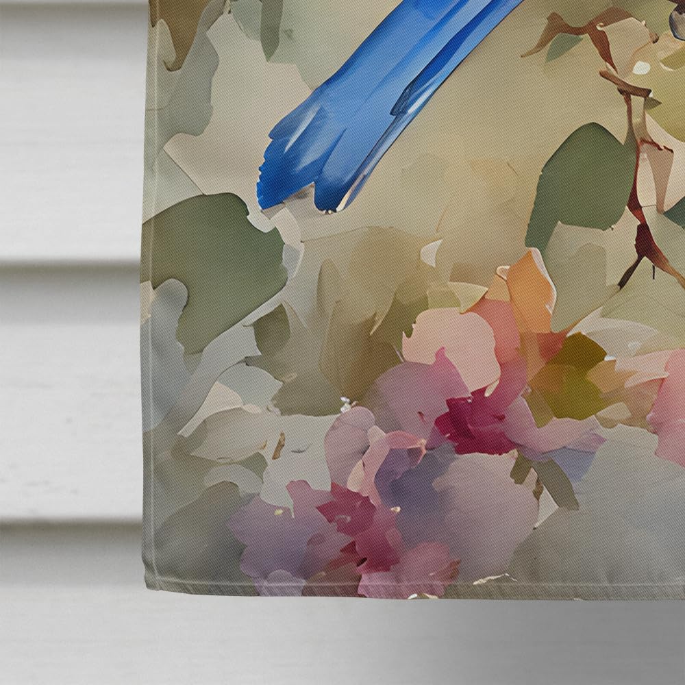 Caroline's Treasures Bluebird House Flag Large Porch Sleeve Pole Decorative Outside Yard Banner Artwork Wall Hanging, Polyester, House Size, Multicolor