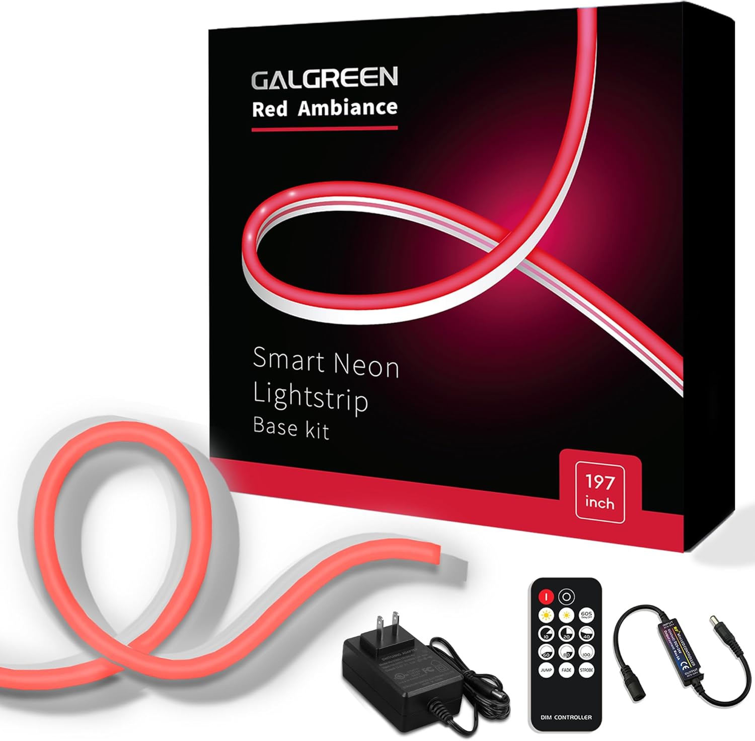 Smart LED Neon Rope Lights, WiFi Gradient RGB+IC Rope Lights Indoor with Remote, Waterproof Flexible DIY LED Strip Lights for Bedroom, Cuttable, Music Sync, Compatible with Alexa, 16.4ft