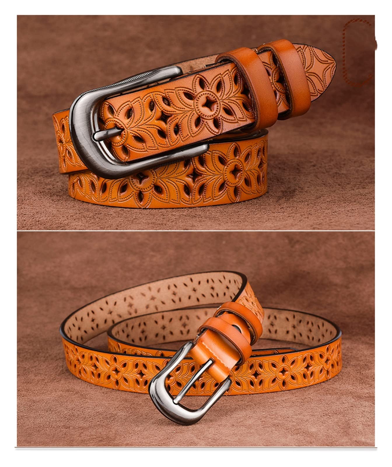 QOXEFPJZ Riem Damesriem Casual Cutout Riem, Dames Decoratieve Pin Gesp