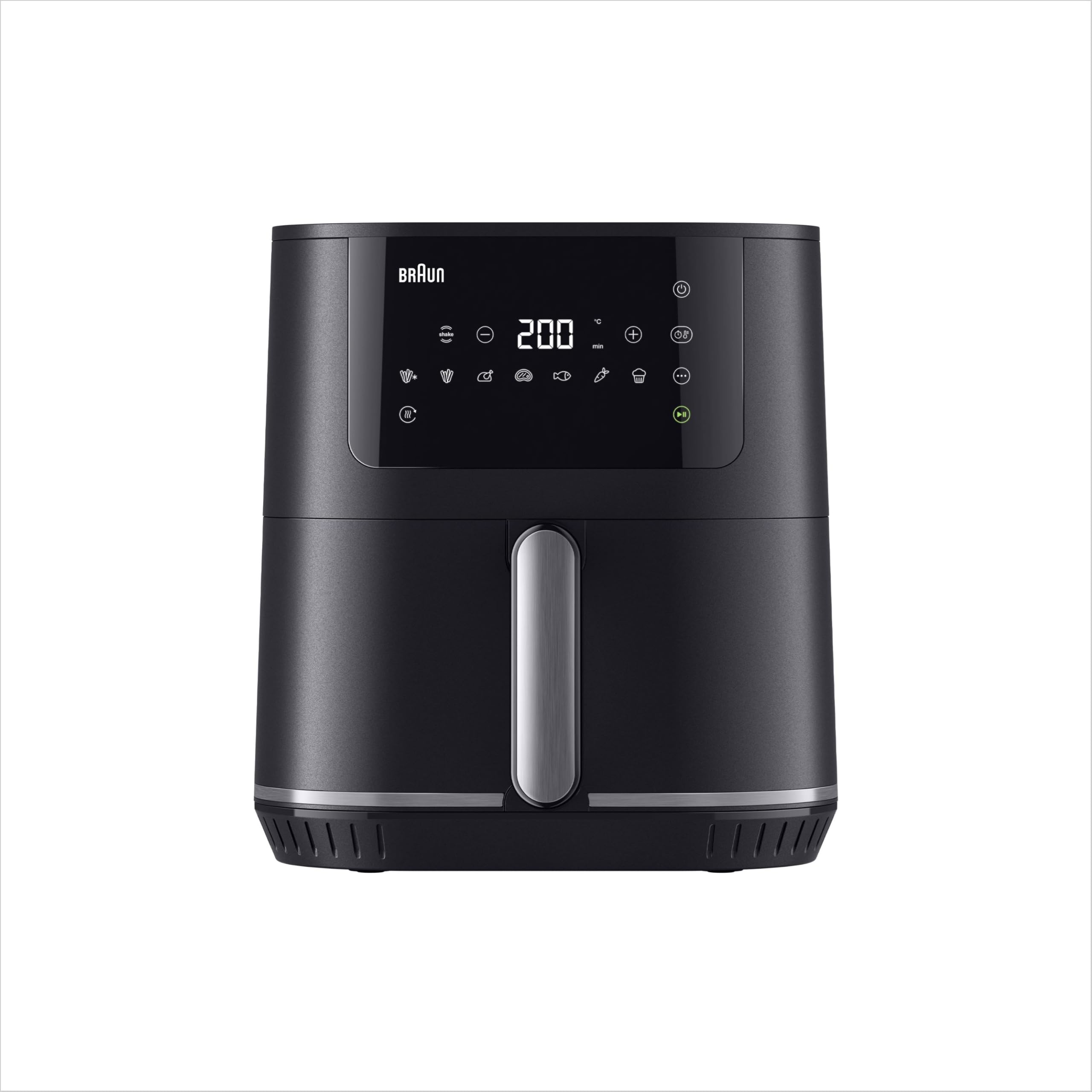Braun MultiFry5 HF5030IBK, frytkownica powietrzna, pojemność 6 l, 8 programów gotowania, cyfrowy wyświetlacz LED, antypoślizgowe nóżki, temperatura 80-200°, kosz do mycia, 1700 W, matowy czarny