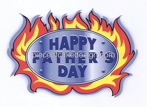 6" Ronda  del Día del Padre Flame  comestibles para repostería (24.