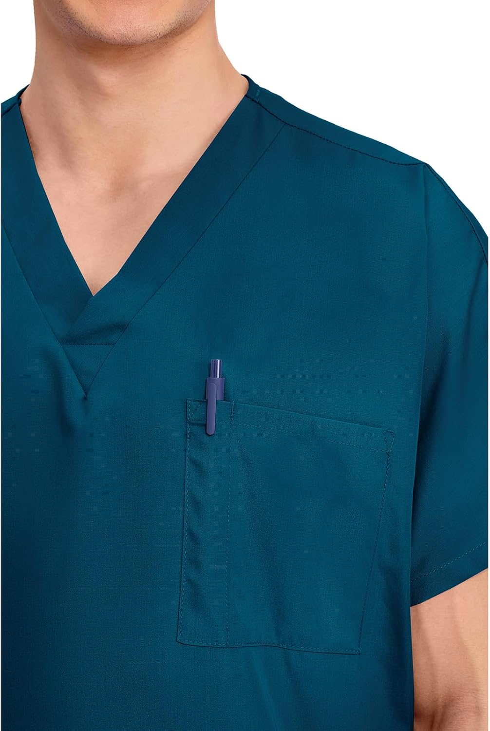 Cherokee Scrubs for Women and Men Unisex V-Neck Tunic Nursing Scrub Top with Chest Pocket, Tuckable Durable Fabric – 4777 - Image 6