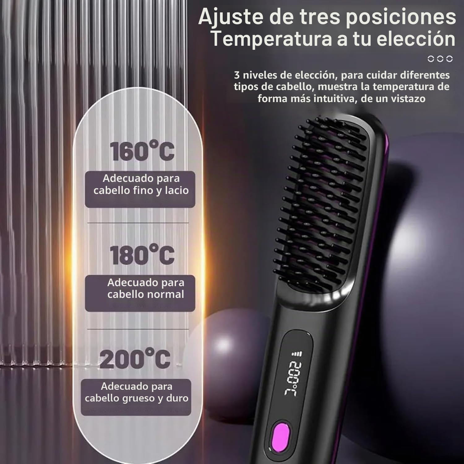 suavelia cepillo pelo corto,cepillo inalambrico pelo suavelia,Bellabrush Pro Hair Brush,heated Hair Brush,Adjustable Temperature Anti-Scald,cordless Hair Straightener,Portable Straightener
