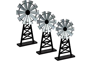 Yulejo Galvanized Farmhouse Decor: Rustic Windmills for a Charming Abode