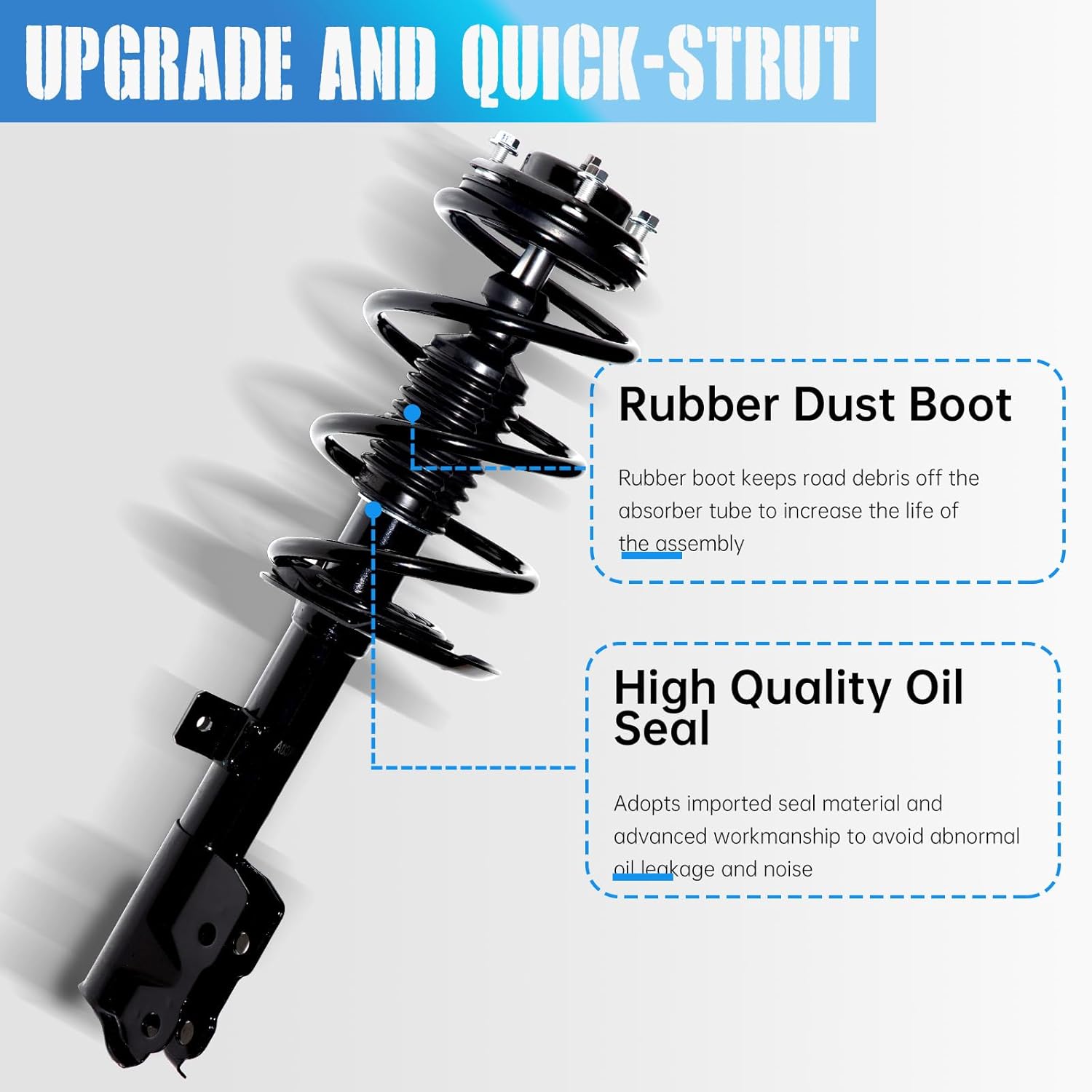 Front Pair Complete Struts Shocks Assembly w/Coil Spring Replacement for 2007-2012 Dodge Caliber 2007-2010 Jeep Compass Patriot Replace OE 172367-172368