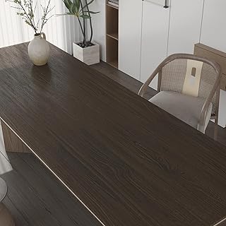 CONPAPER Wood Wallpaper Peel and Stick 48" X 197" Dark Brown Extra Wide Thickened Wood Wallpaper Textured, Wood Grain Contact Paper for Countertops Table Desk Paneling Laminate