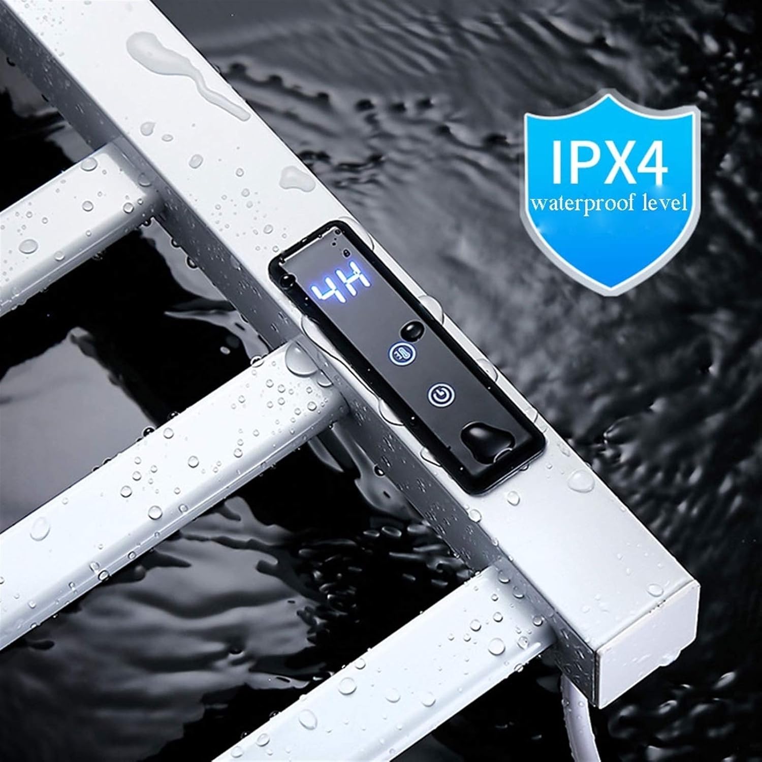 APUM Electric Towel Rack, Dryer Hot Towel Warmer for Bath Hardwired Heated Drying Rack Straight Mirror Built-in Timer with LCD Indicators (White 58.5x45.5cm)