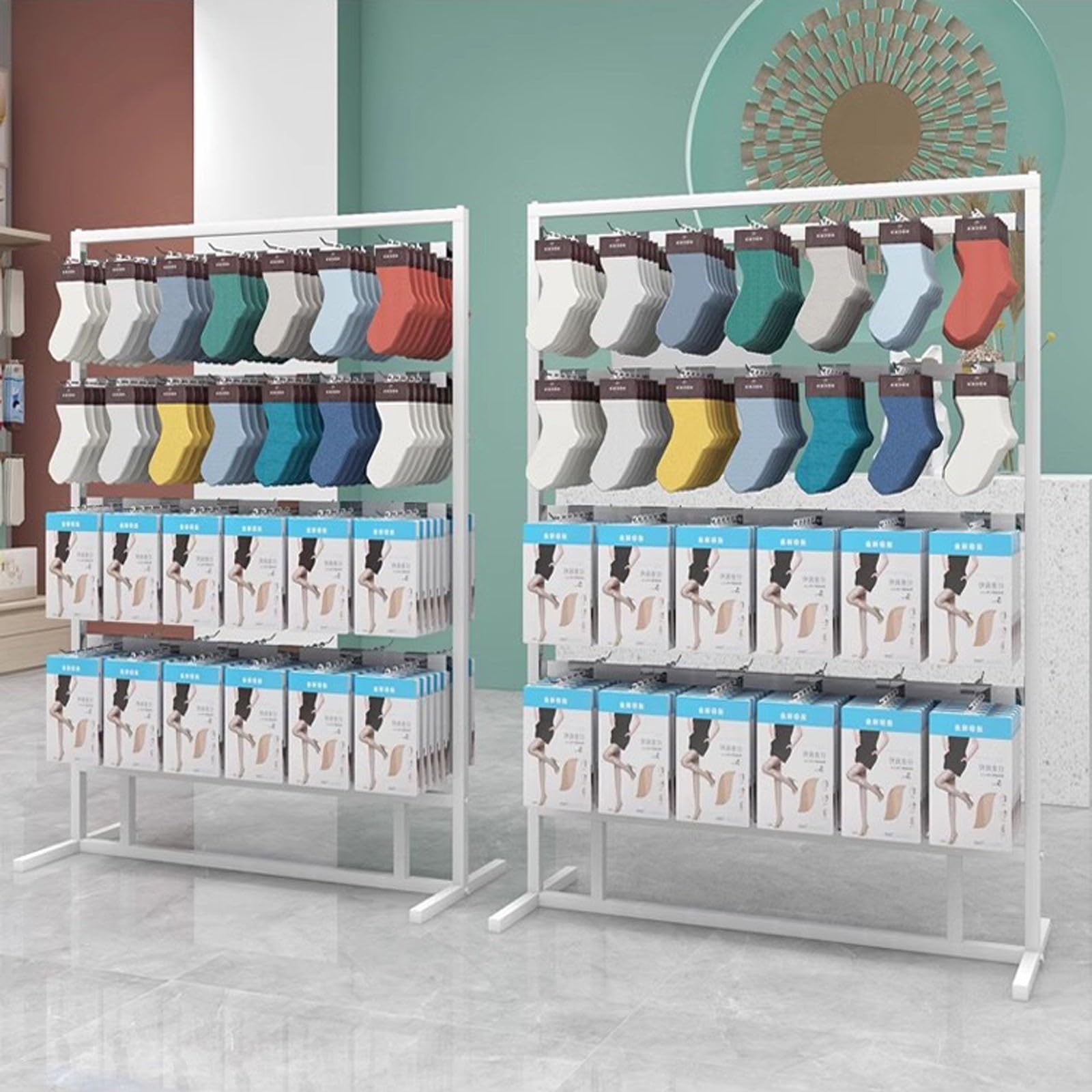 Skarpety ekspozycyjne Rack kute Iron Slippers Shelf Glove Display Stand Floor to Ceiling Double-Sided Height Adjustable Underwear Panty Rack
