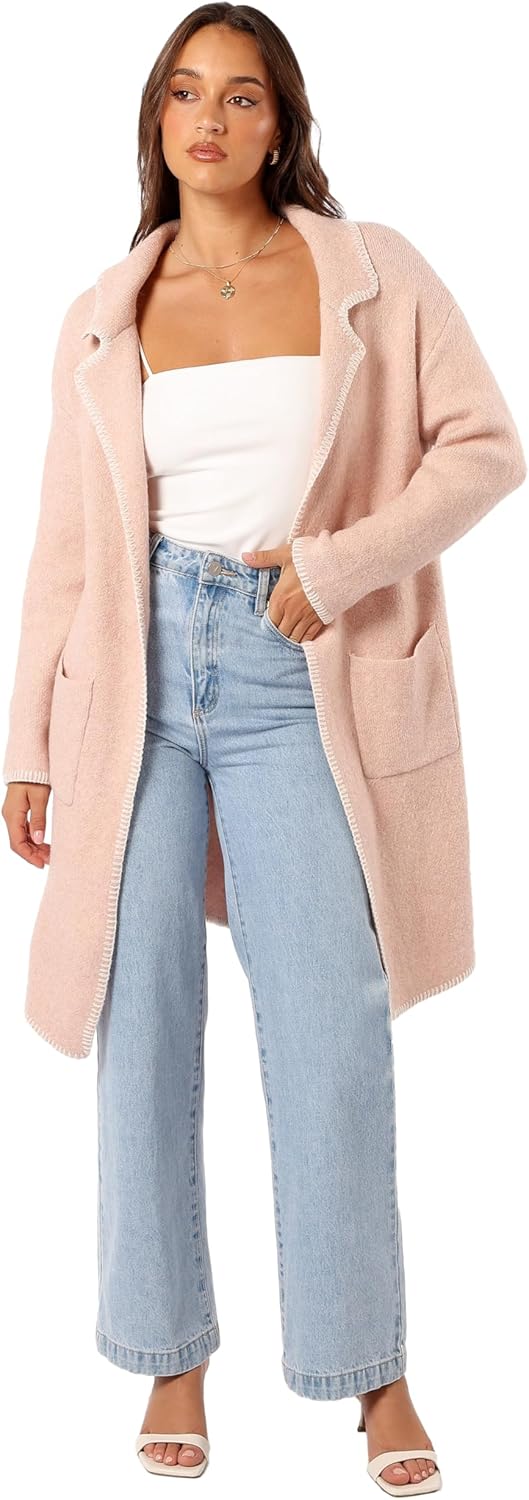 Petal & Pup Women's Oaklynn Contrast Stitch Coatigan