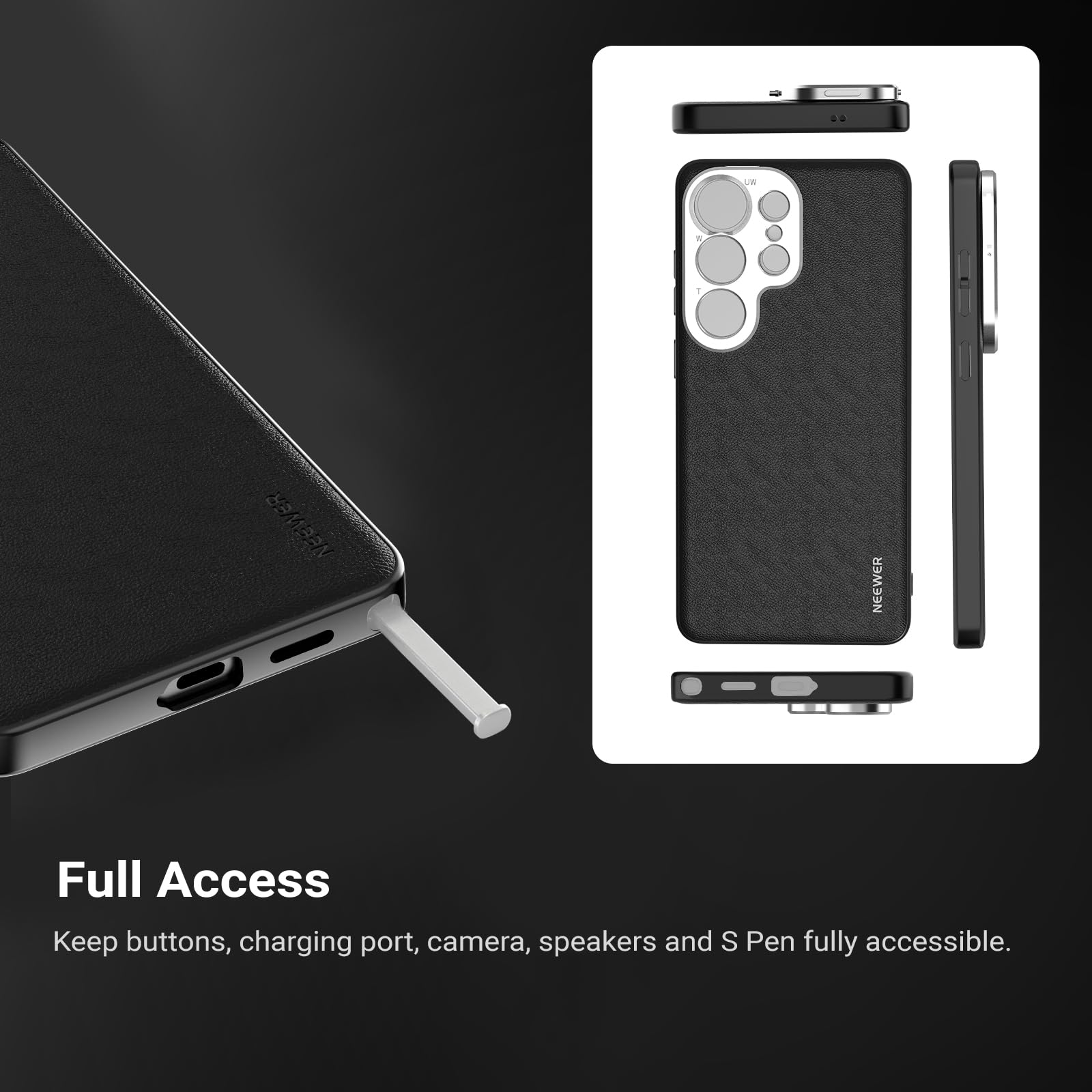 NEEWER Etui na telefon komórkowy S26 Ultra, modułowe etui ochronne z uchwytami na obiektyw 17 mm i pierścieniem filtrującym 67 mm, kompatybilne z Samsung Galaxy S26 Ultra MagSafe Qi i akcesoriami