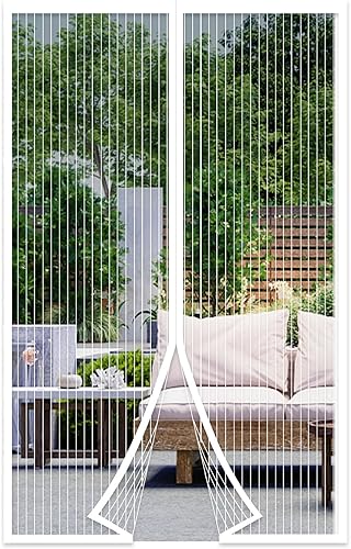 Miniatura 10 de Malla magnética para puerta de 36 x 84 pulgadas, se adapta a puertas de 34 x 82 pulgadas, funciona para patio, puerta corredera, mantiene fuera