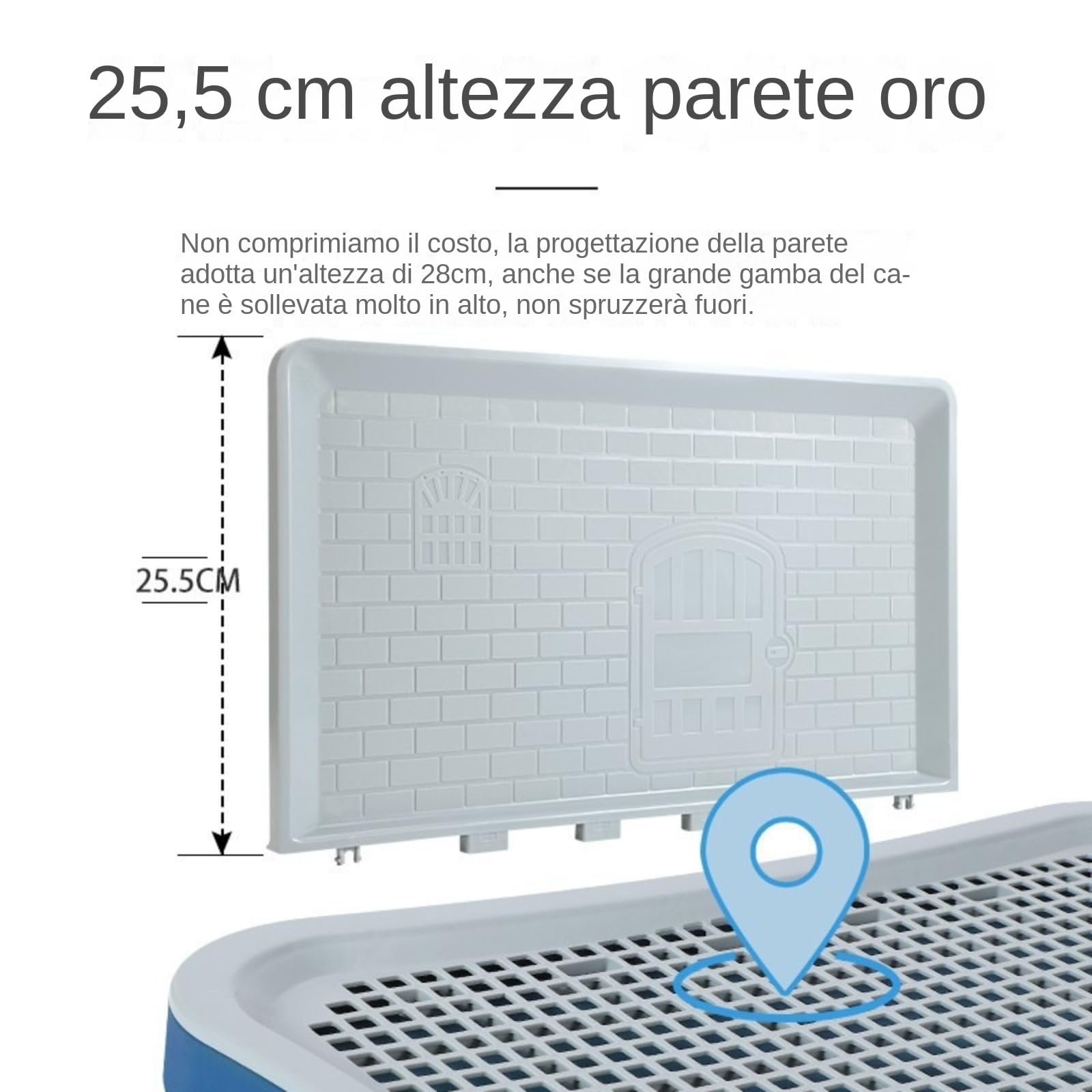 WC per Cani Cani Porta di pipì con Parete Alta Facile Pulizia Mantieni la lettiera per Cuccioli di Cuccioli a Secco della Zampa per condomini di, Grande Blu,Toilette per cani, orinatoi grandi, medi e