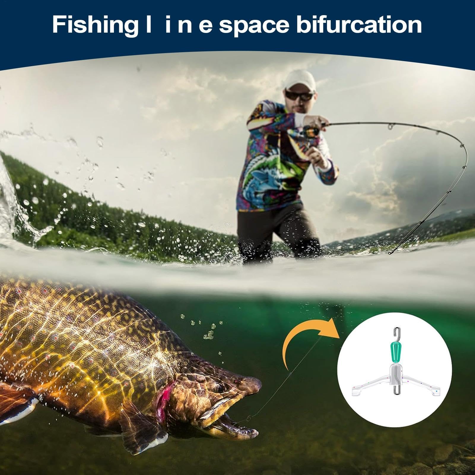 Líneas de pesca para bifurcación espacial, conexión de subhilos de pesca, sublíneas de pesca con anzuelo doble, conexión de cable inferior fuerte, accesorios de bifurcación para familias