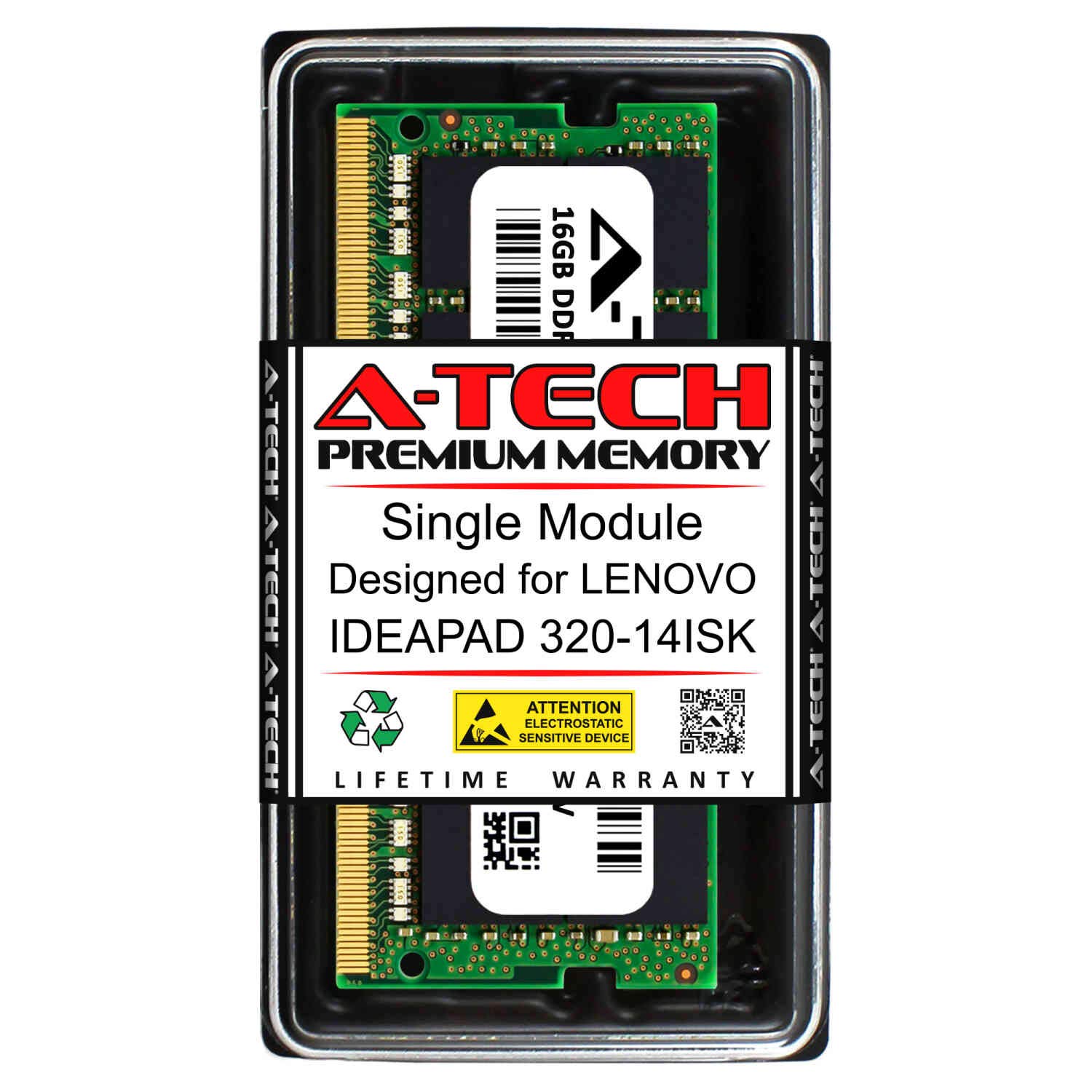 A-Tech 16GB RAM for Lenovo IDEAPAD 320-14ISK | DDR4 2400MHz SODIMM PC4-19200 260-Pin Non-ECC Memory Upgrade Module