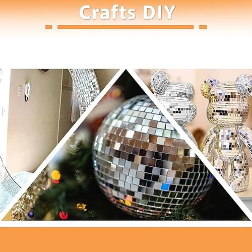 Miniatura 7 de YAYODS 24000 unidades de azulejos de espejo de 0.197 x 0.197 in, autoadhesivos, azulejos de bola de discoteca, miniespejos cuadrados de vidrio para