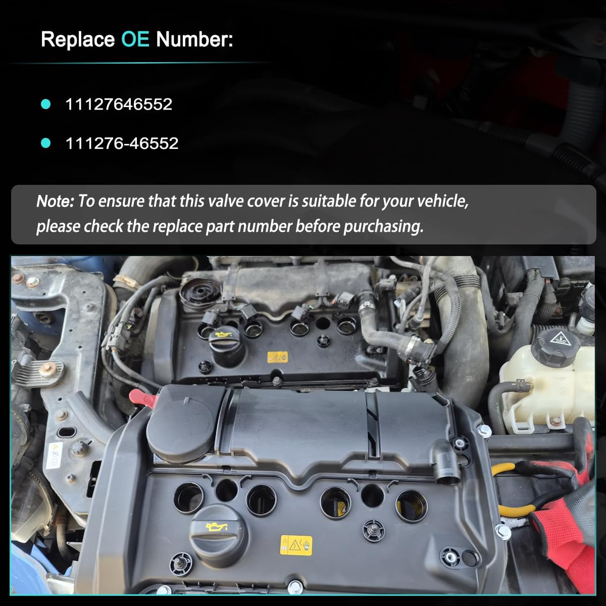 N18 Valve Cover Kit for Mini Cooper S 2011-2016 L4 1.6L R55 R56 R57 R58 R59 R60 R61 Engine, Replace OE 111276-46552