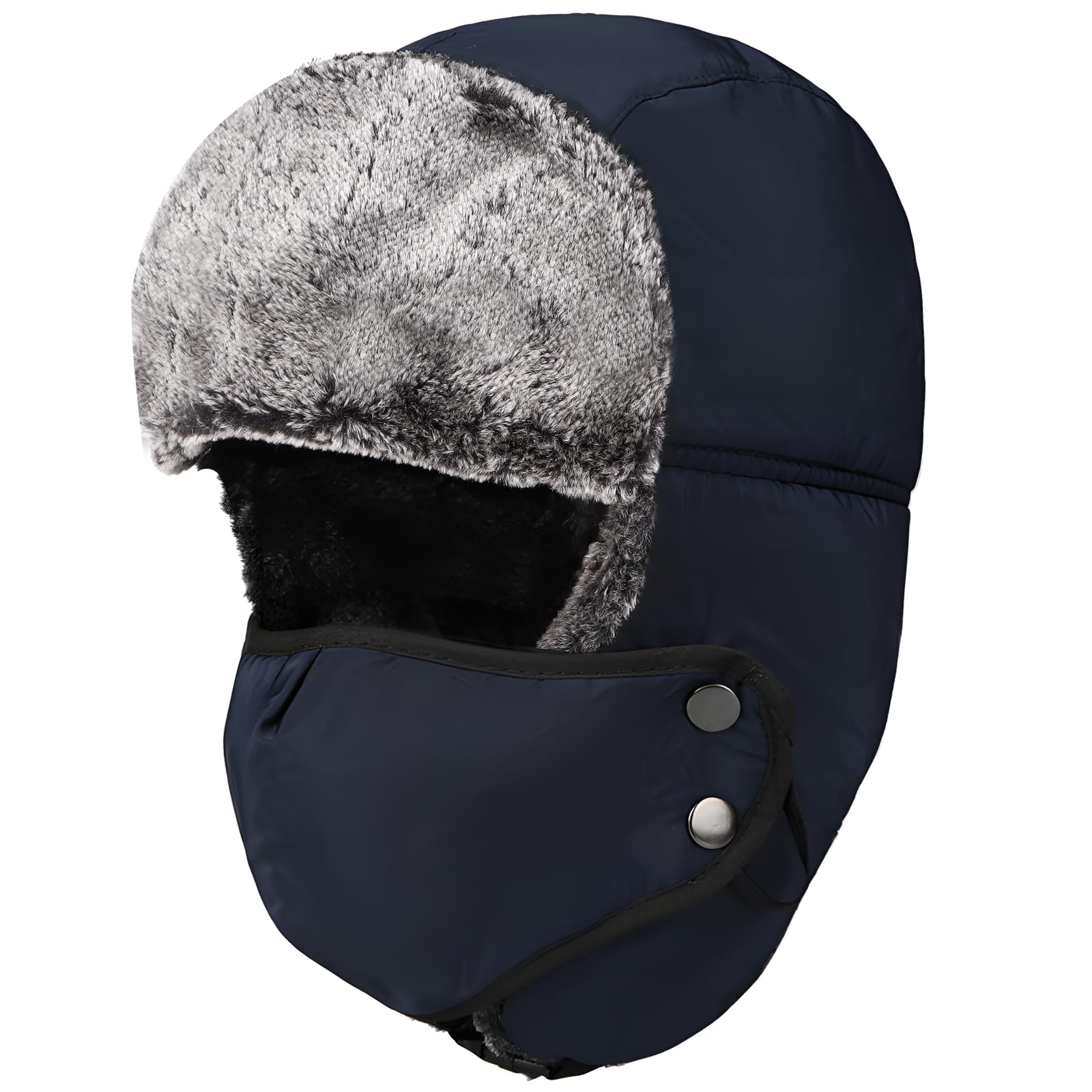 Russian Trapper Hat With Faux And Face Shield, Windproof Winter Cap For Men And Women, Ideal For Outdoor Adventures