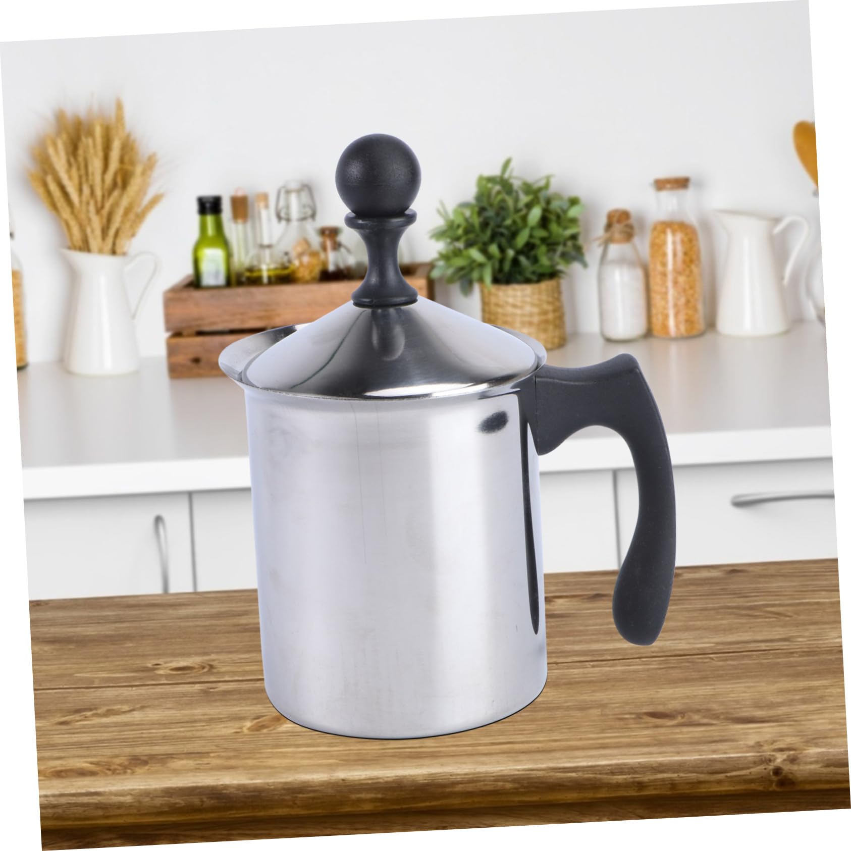 Sosoport Espumador de Leche Manual Acero Inoxidable Batidor de Leche Doméstico para Café y Capuchino para Cocina