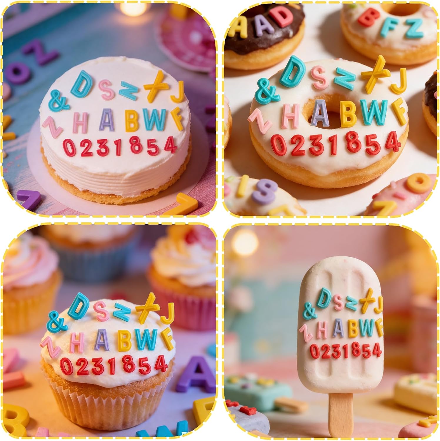 26 Capital Letter Fondant Molds, Alphabet Silicone Molds Number 0-9
