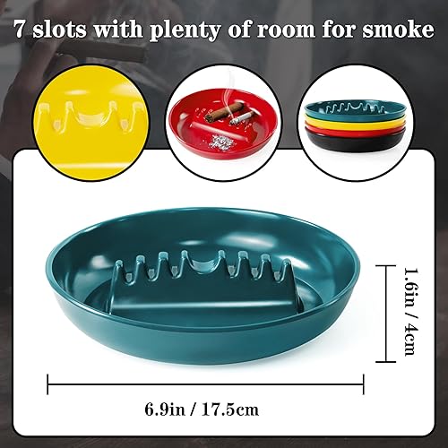Miniatura 2 de Cenicero de melamina para cigarrillos (paquete de 4) cenicero de melamina de 7 pulgadas para patio, ceniceros de plástico con 7 soportes para
