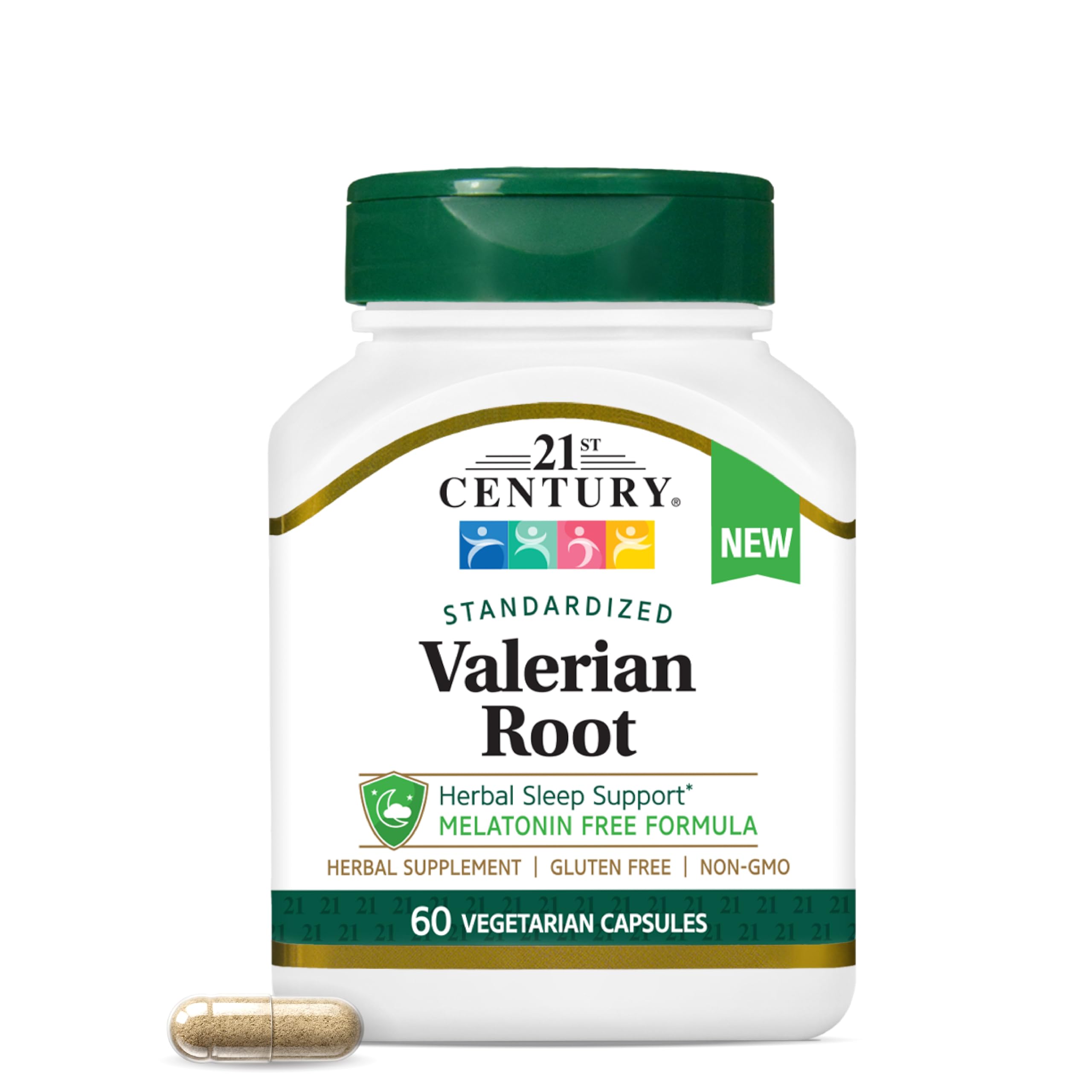 21st Century Valerian Root Extract 200mg, Melatonin-Free Sleep, 60 Veg Caps