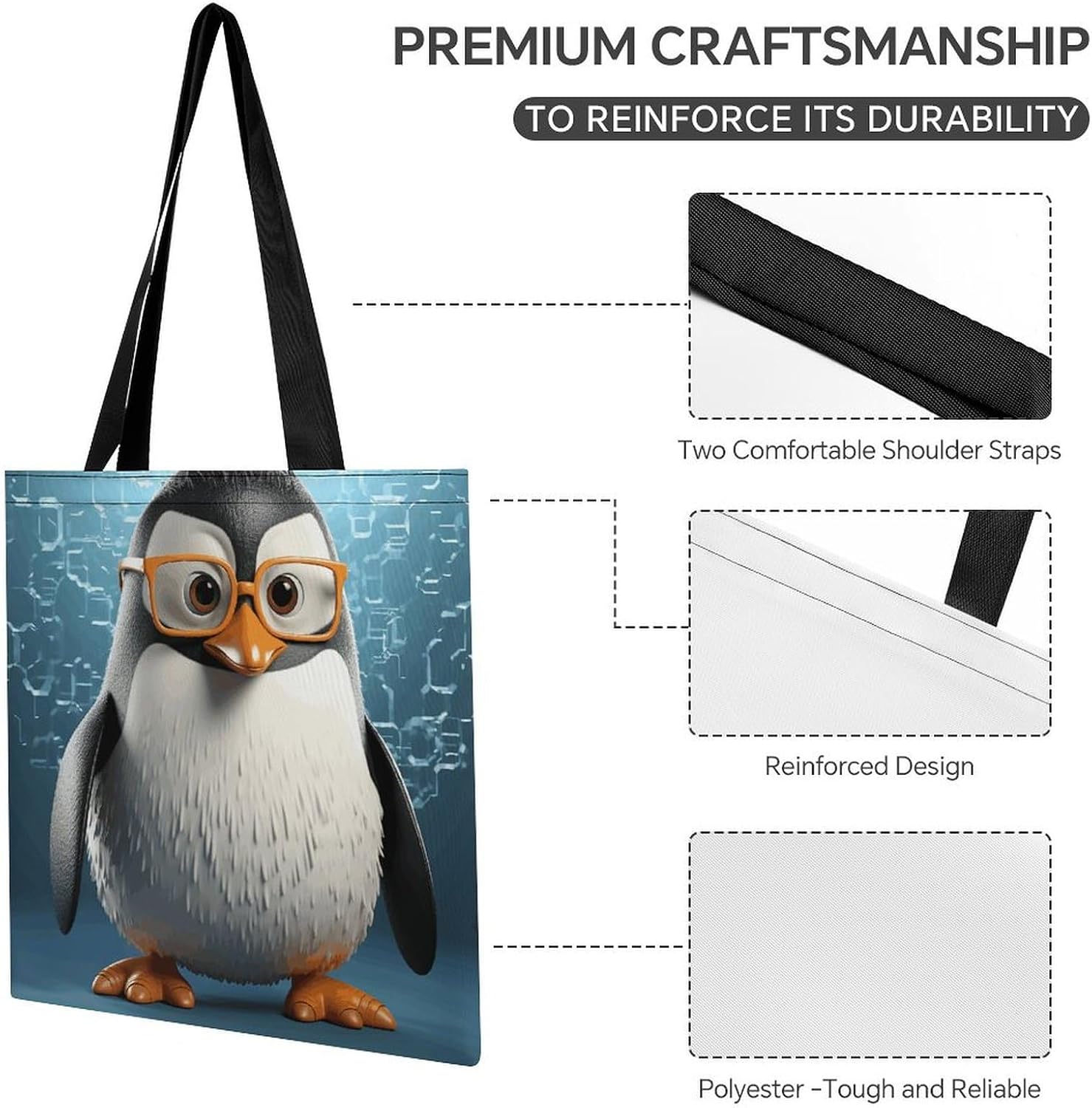 Cute Aesthetic Canvas Tote Bag for Women Lady Reusable Grocery Bag image 5