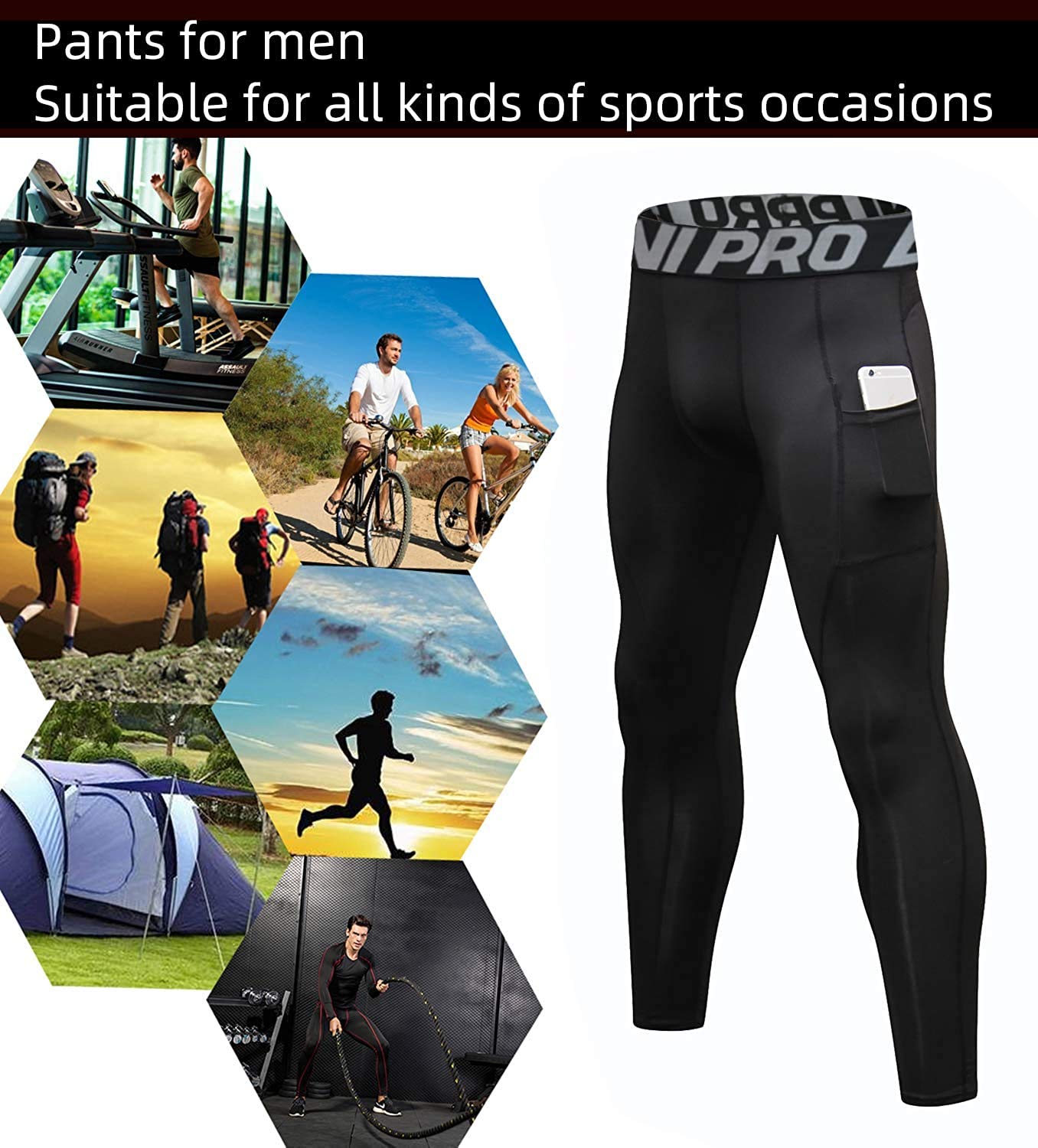 Leggings de Compresión para Hombre Running Fitness