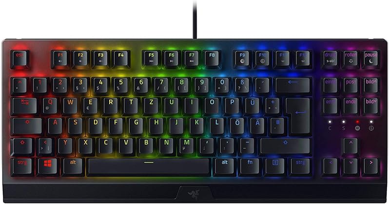 Razer BlackWidow V3 Tenkeyless (Green Switch) - Mechanische Gaming-Tastatur ohne Ziffernblock (Klickende Mechanische Switches, Kompakt, Voll Programmierbare Tasten) QWERTZ DE-Layout | Schwarz