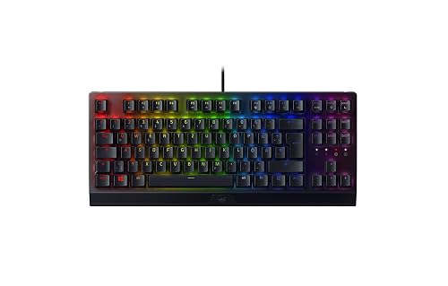 Razer BlackWidow V3 Tenkeyless (Green Switch) - Mechanische Gaming-Tastatur ohne Ziffernblock (Klickende Mechanische Switches, Kompakt, Voll Programmierbare Tasten) QWERTZ DE-Layout | Schwarz