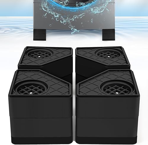 Miniatura 14 de 4 piezas de almohadillas antivibración para lavadora, altura ajustable detiene el movimiento de la lavadora y secadora, previene el ruido, la Altura