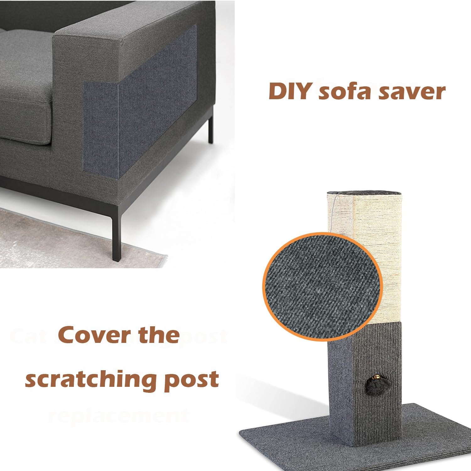 review Cat Scratching Post Carpet Covered 78.7”x15.8” Self-Adhesive Cat Tree Shelves Replacement Parts Cuttable Mat Cat Scratcher for Couch Furniture DIY Protector